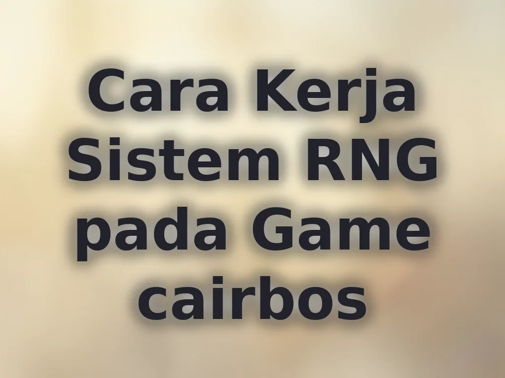 Cara Kerja Sistem RNG pada Game cairbos